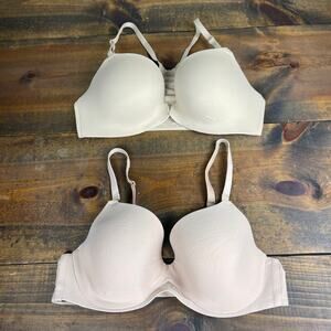 SOMA lot of 2 Beige Bras Bodily Perfect Coverage Enbliss Racerback Women's 34C